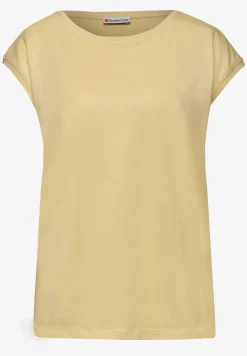 Shirt met boothals en decoratief detail