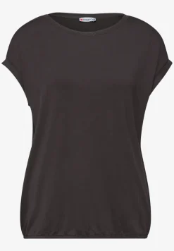Shirt met boothals en decoratieve tape