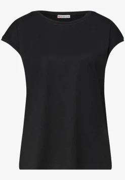 Shirt met boothals en decoratief detail
