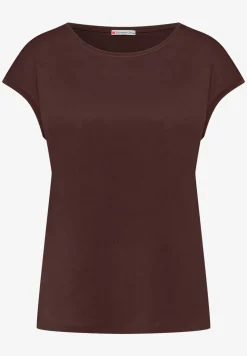 Shirt met boothals en decoratief detail