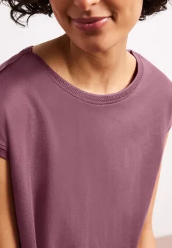 Shirt met boothals en decoratief detail