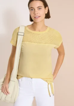 Shirt met boothals en mesh inzet