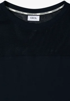 Shirt met boothals en mesh inzet