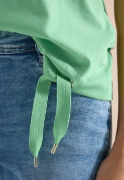 Shirt met boothals en mesh inzet
