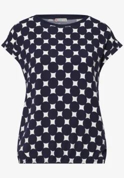 Shirt met boothals en print
