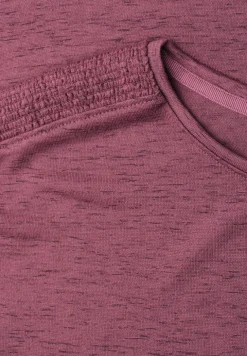 Shirt met boothals en smokdetail