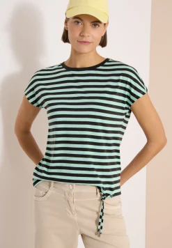 Shirt met boothals en strepen