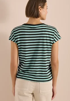 Shirt met boothals en strepen