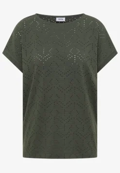 Shirt met boothals in ajour look