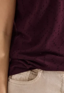 Shirt met boothals in ajour look