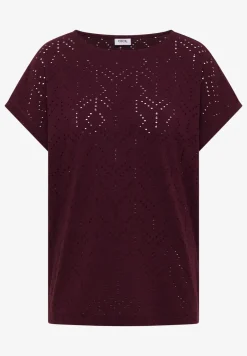 Shirt met boothals in ajour look
