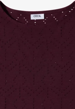 Shirt met boothals in ajour look