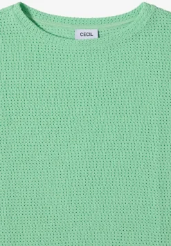 Shirt met boothals in ajour-look