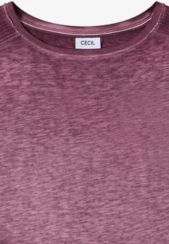 Shirt met boothals in garment-dye look