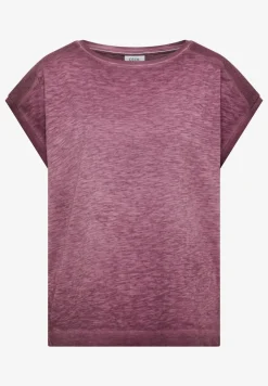 Shirt met boothals in garment-dye look