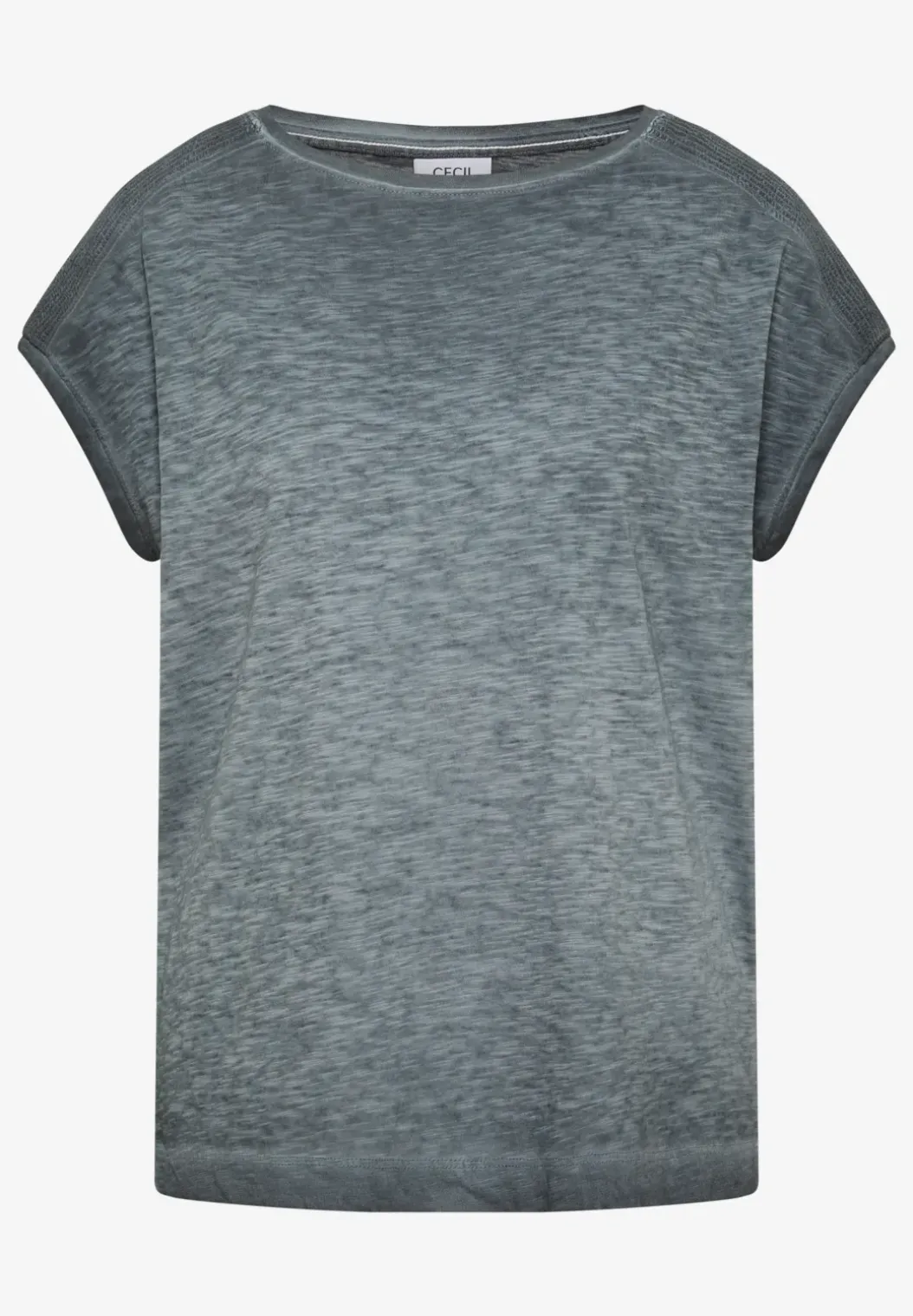 Shirt met boothals in garment-dyed look