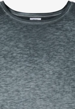 Shirt met boothals in garment-dyed look