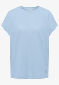 Shirt met boothals in gebreide look