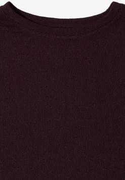 Shirt met boothals in gebreide look