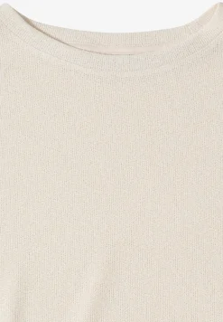Shirt met boothals in gebreide look