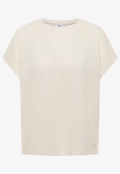 Shirt met boothals in gebreide look