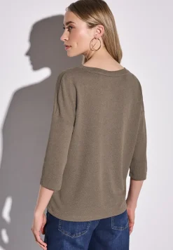 Shirt met gebreide look