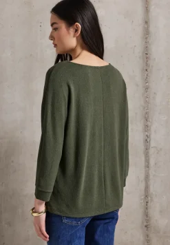 Shirt met gebreide look en V-hals