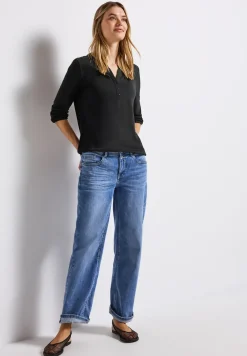 Shirt met gespleten hals