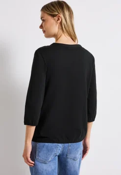Shirt met gespleten hals