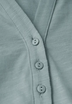 Shirt met gespleten hals