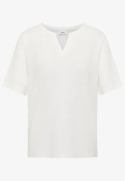 Shirt met gespleten hals in effen kleur