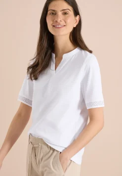 Shirt met gespleten hals en haakband