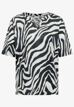 Shirt met gespleten hals met print