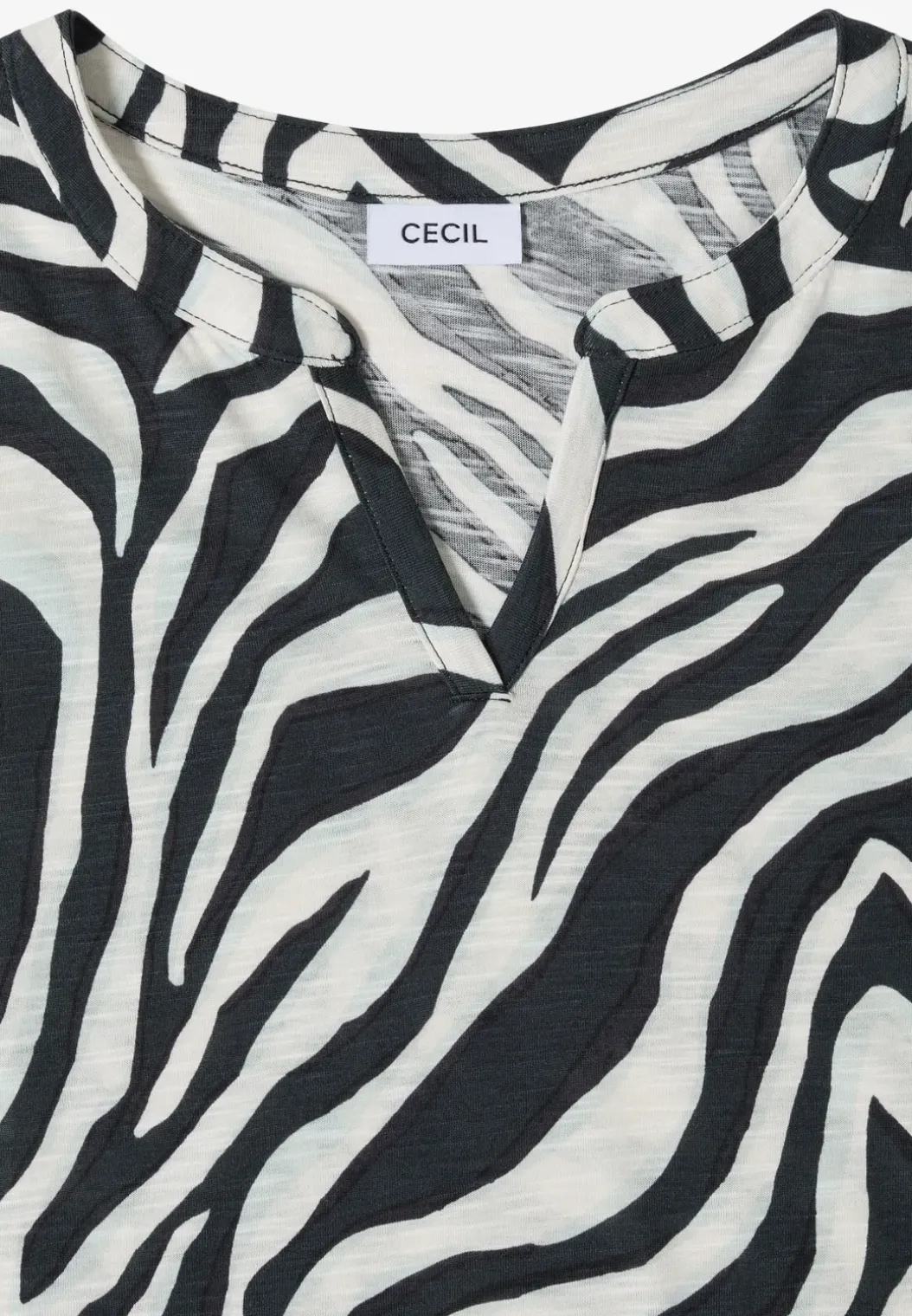 Shirt met gespleten hals met print
