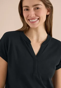 Shirt met gespleten hals in tuniekstijl