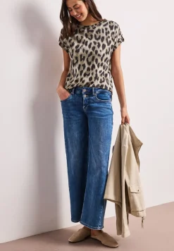 Shirt met hangende schouders en leopatroon