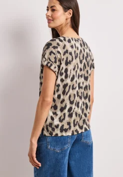 Shirt met hangende schouders en leopatroon