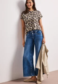 Shirt met hangende schouders en leopatroon