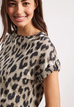 Shirt met hangende schouders en leopatroon