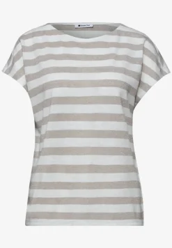 Shirt met hangende schouders, strepen en glitter