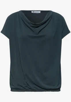 Shirt met hangende schouders en watervalvoorkant