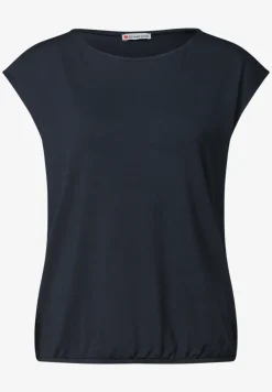 Shirt met hangende schouders en boothals