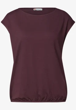 Shirt met hangende schouders en boothals