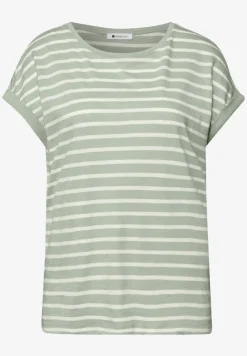 Shirt met hangende schouder en strepen