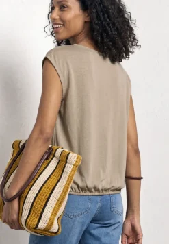 Shirt met hangende schouders en boothals