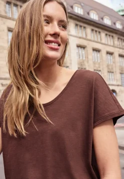 Shirt met hangende schouder in jersey