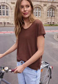 Shirt met hangende schouder in jersey