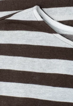 Shirt met hangende schouders, strepen en glitter