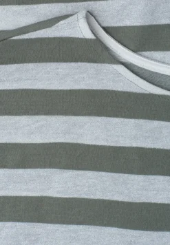 Shirt met hangende schouders, strepen en glitter