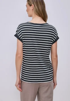 Shirt met hangende schouder en strepen
